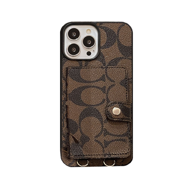Classic iPhone Case With Wallet And Strap White