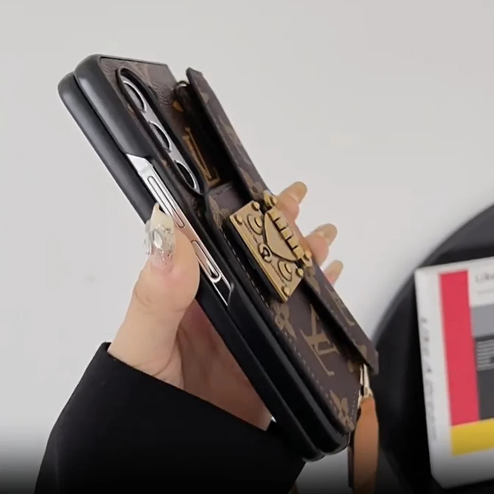 CUSTODIA A TRACOLLA DI LUSSO CON CATENA E PORTACARTE PER SAMSUNG Z FOLD