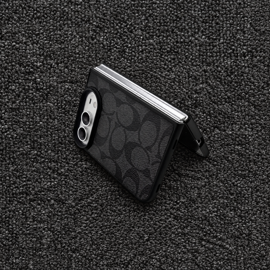 Designer Inspired Duo Phone Case – Brown / Black Monogram (iPhone)