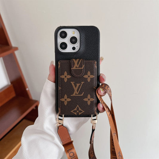 Luxus Kartenetui Umhängetasche Kette iPhone Hülle