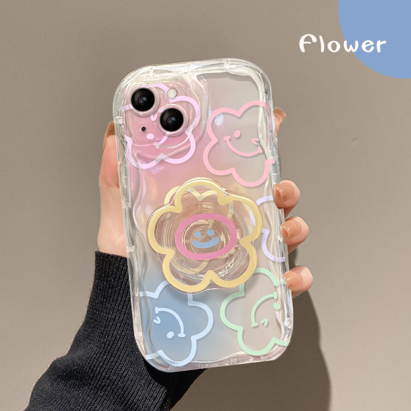 Custodia per iPhone con fiore sorridente in stile Ins