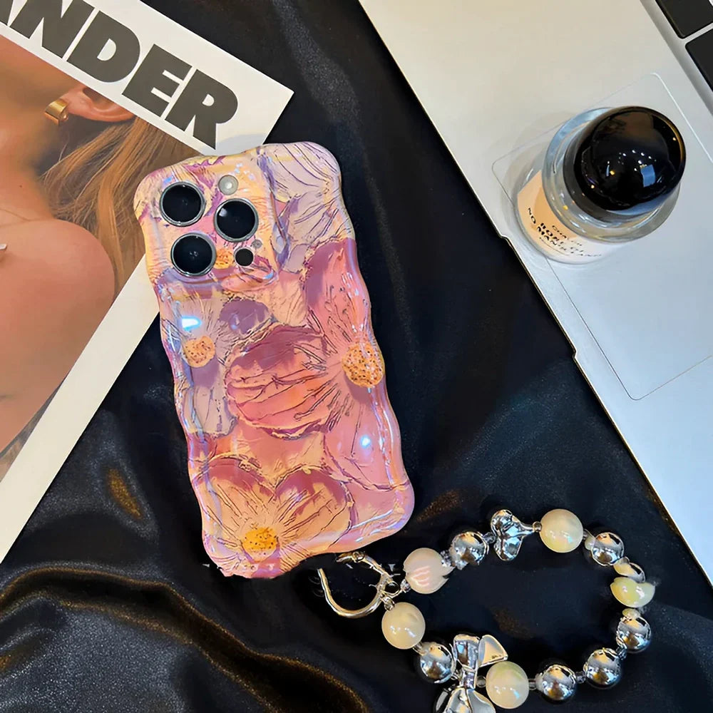 Oil Painting Flower Bracelet iPhone Case