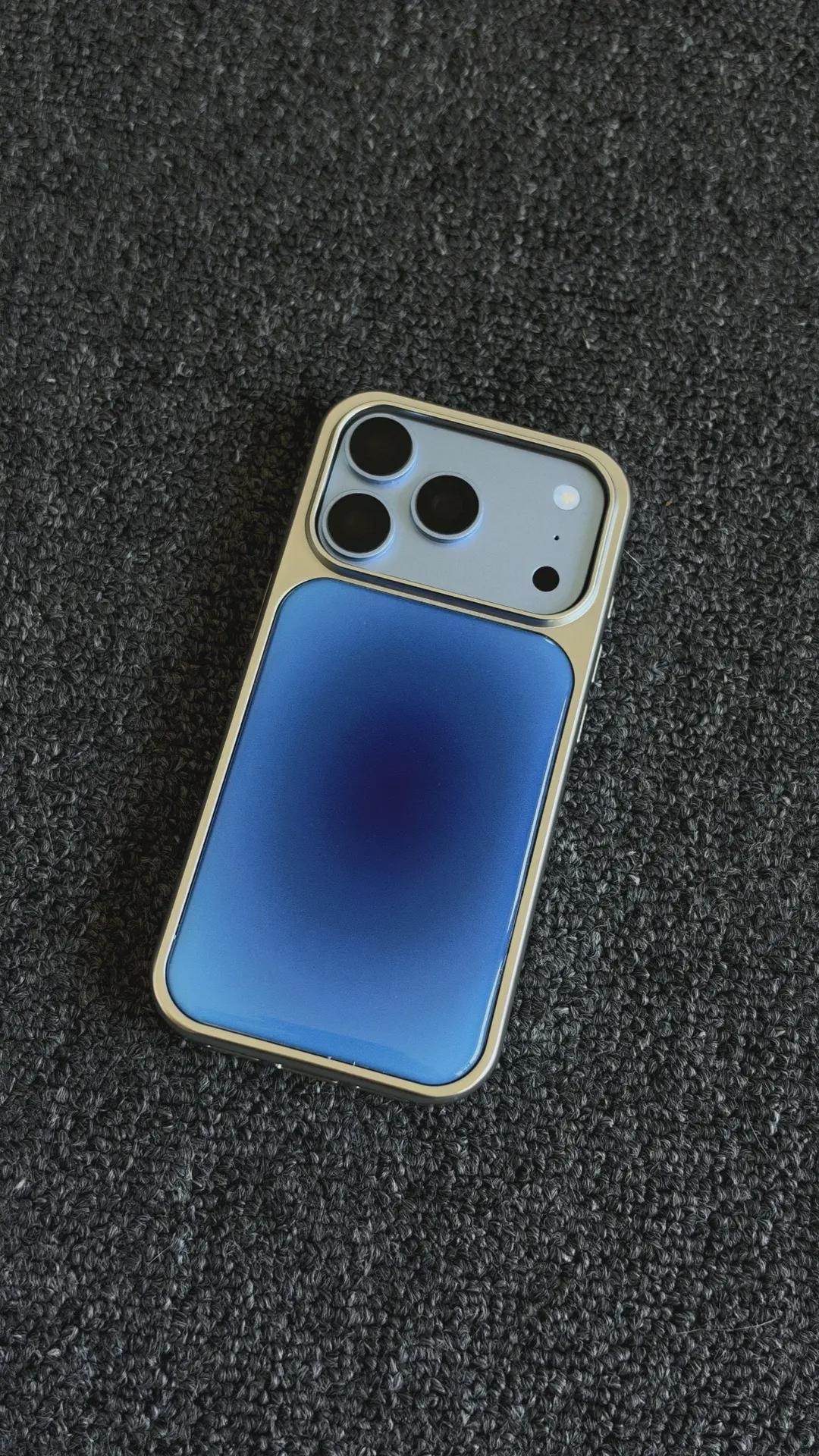 Clear Shockproof iPhone Case with Light Blue Camera Bumper & White Frame
