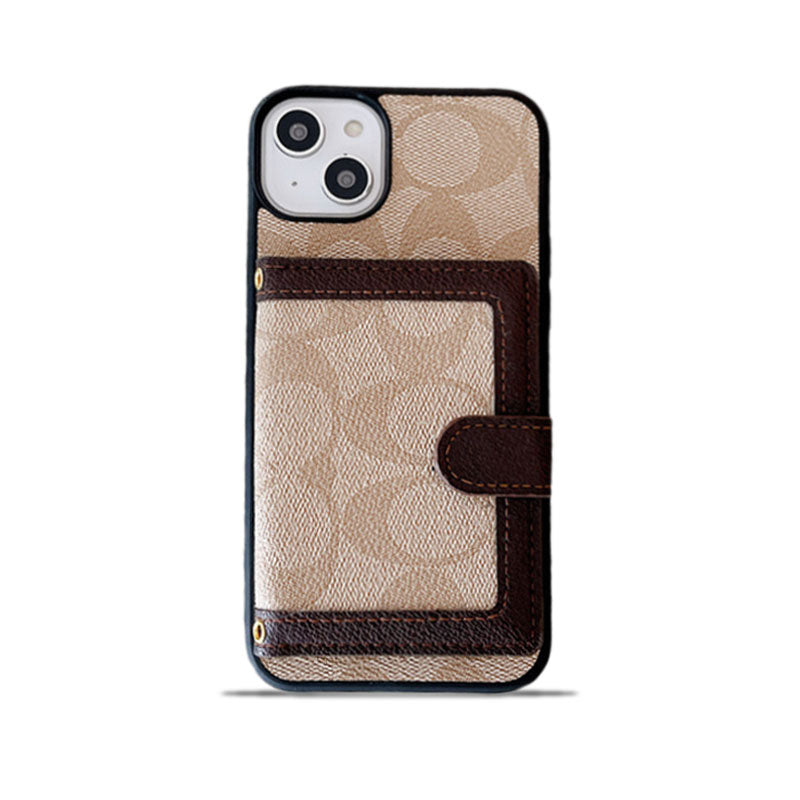 Custodia classica per iPhone con portafoglio e tracolla, bianca - XK240402