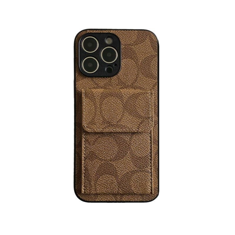 Classic iPhone Case With Wallet Light Brown