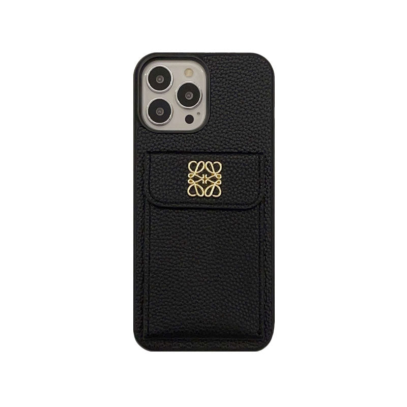 Luxury iPhone Case With Card Holder Black