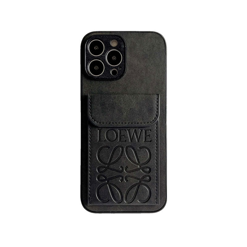 Luxury iPhone Case With Card Holder Brown