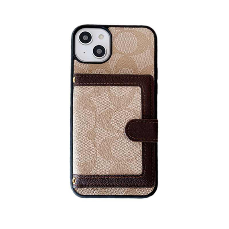 Custodia classica per iPhone con portafoglio e tracolla, bianca - XK240402