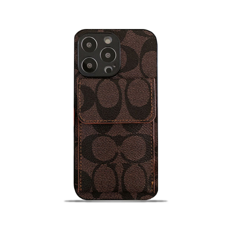 Classic iPhone Case With Wallet Dark Brown