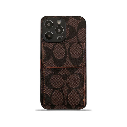 Classic iPhone Case With Wallet Dark Brown