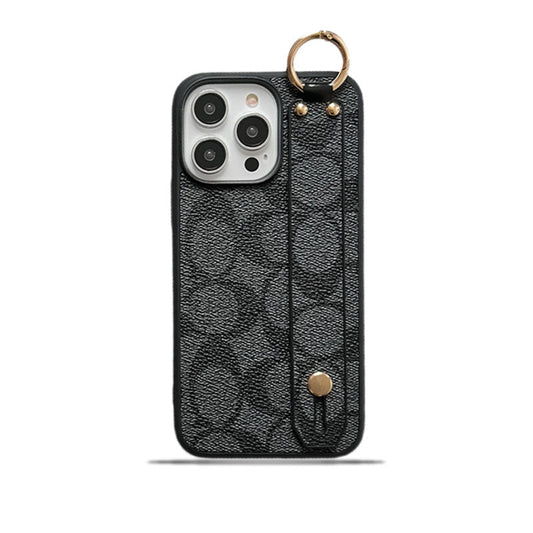 Klassische iPhone Hülle mit Halter Schwarz-SW240330