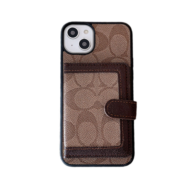 Custodia classica per iPhone con portafoglio e tracolla, bianca - XK240402