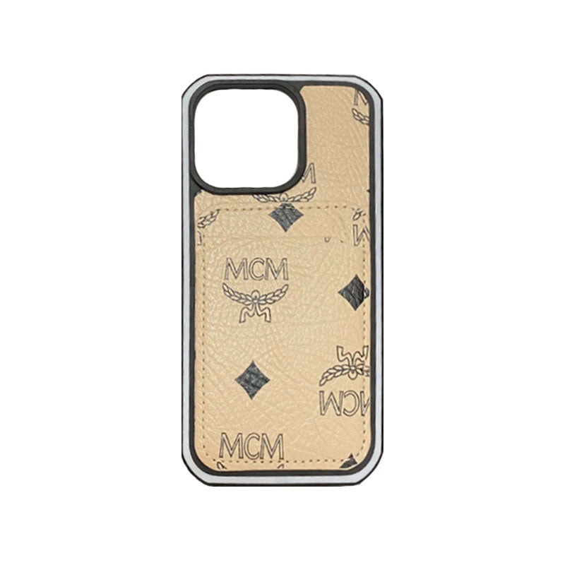 MCM iPhone Case With Card Holder  Yellow