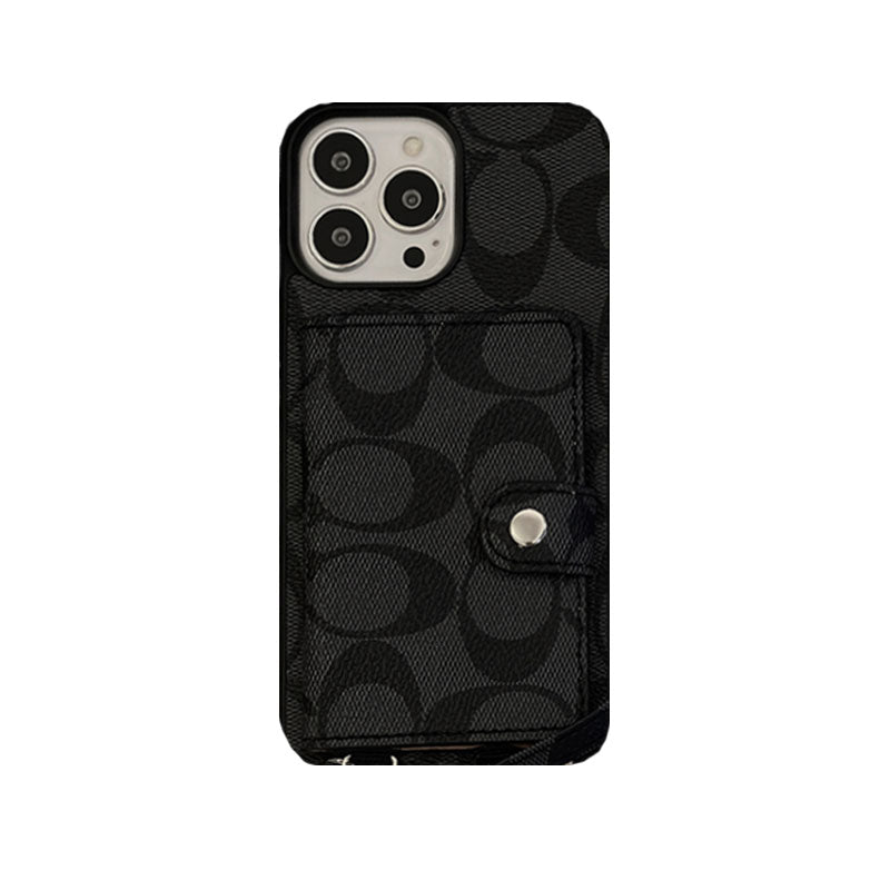 Classic iPhone Case With Wallet And Strap White