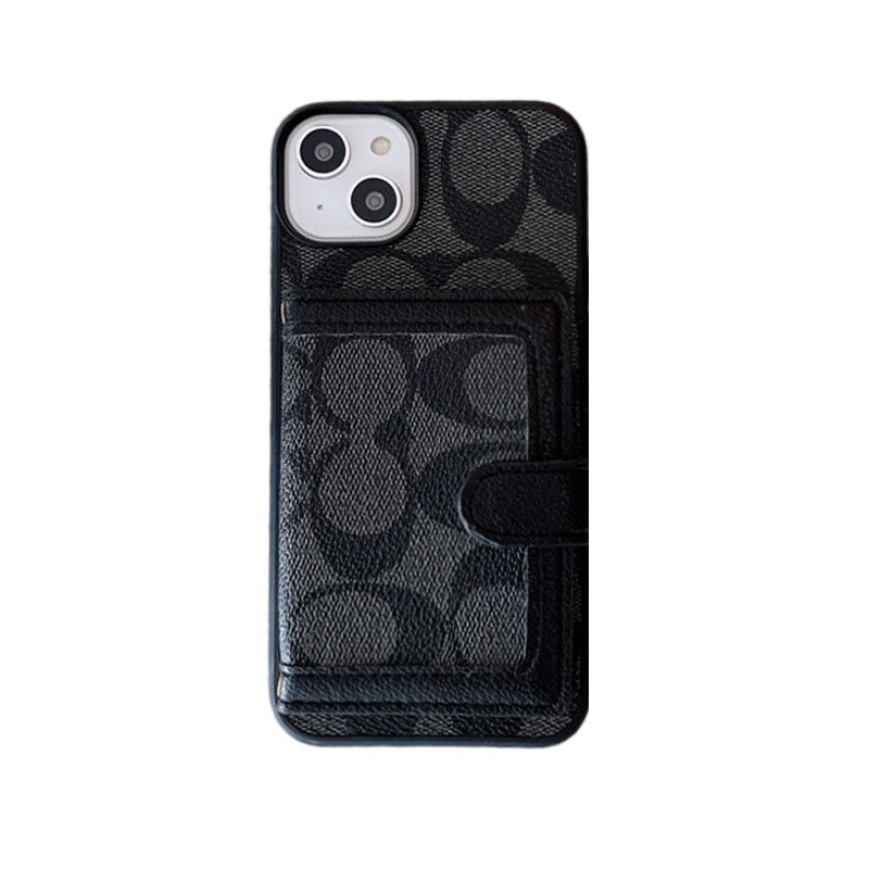 Custodia classica per iPhone con portafoglio e tracolla, bianca - XK240402