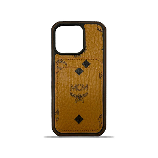 MCM iPhone Case With Card Holder  Yellow