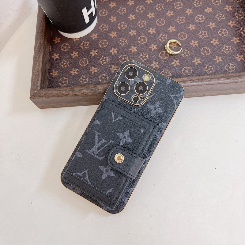 Luxuriöse klassische Farb-Kartenetui iPhone Hülle