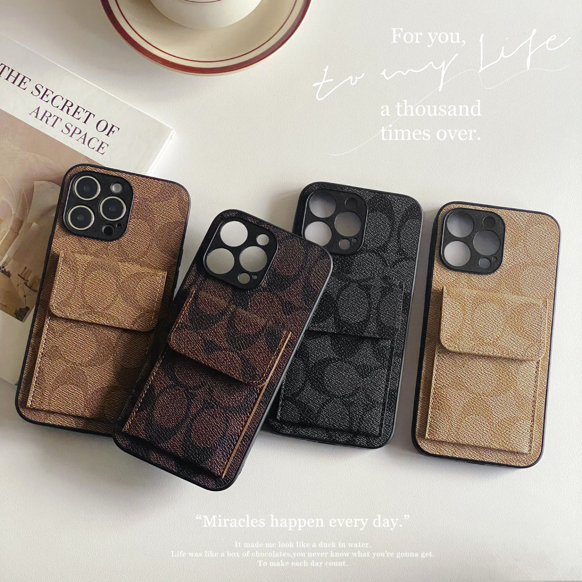 Classic iPhone Case With Wallet Black