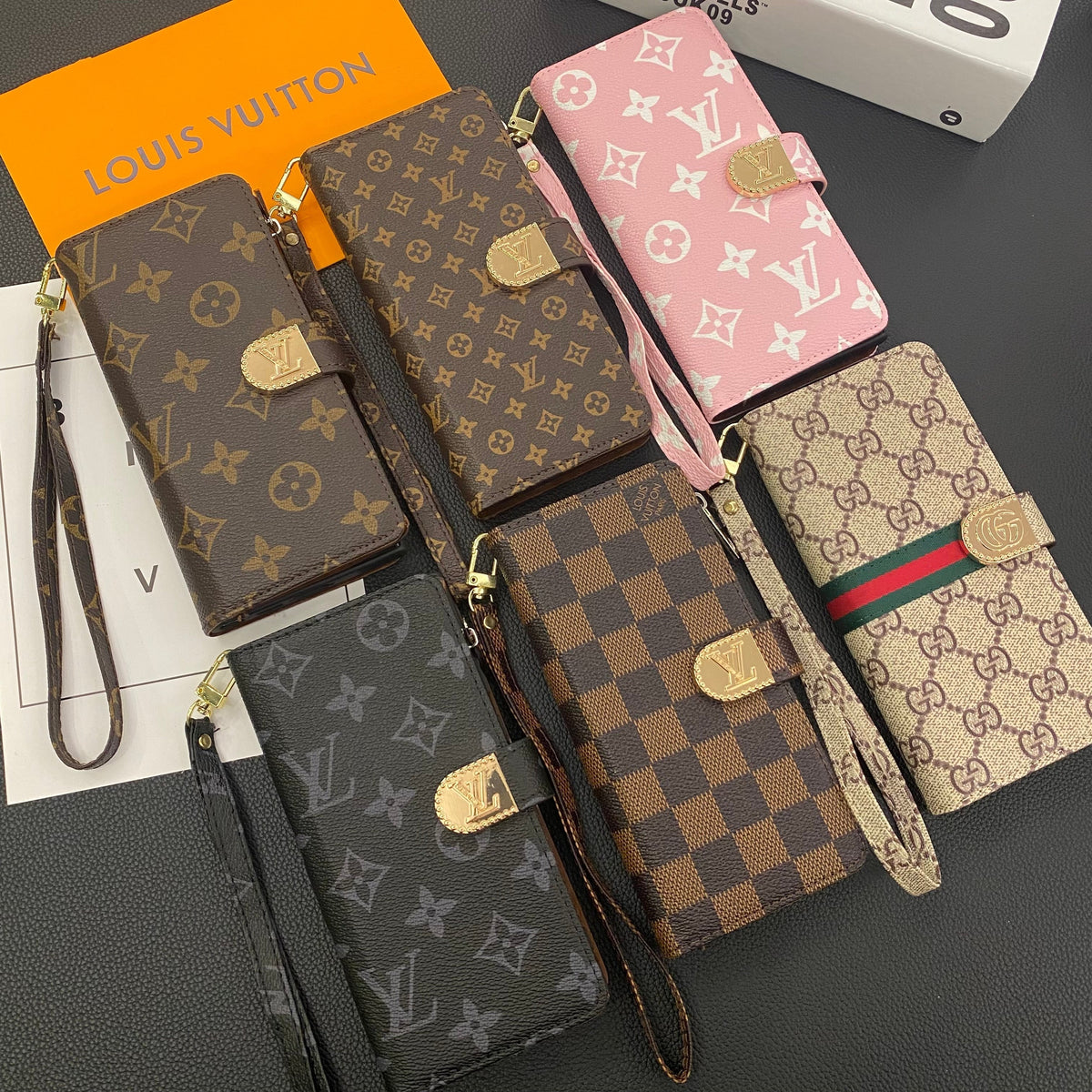 CUSTODIA PER CELLULARE SAMSUNG IN PELLE CON TELA MONOGRAM