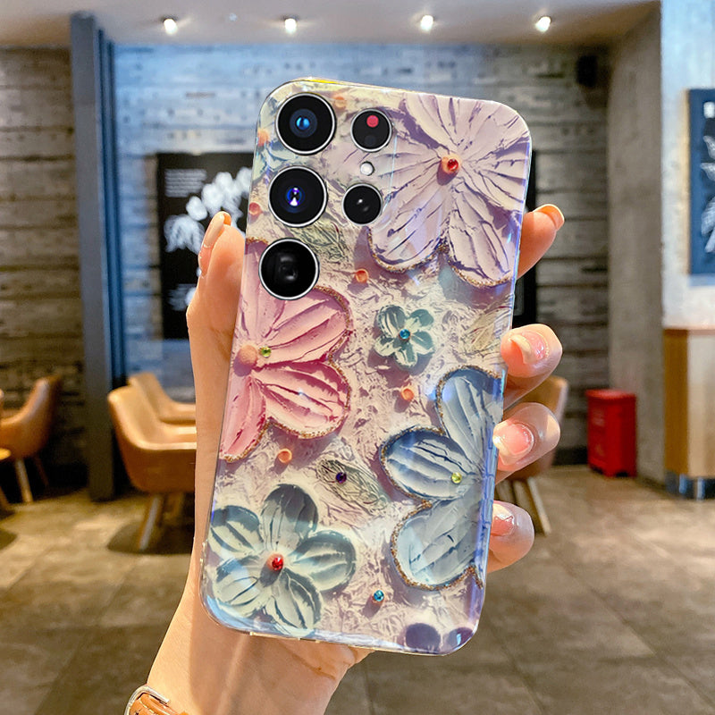 INS Hot Oil Painting Flower Galaxy/iPhone Case