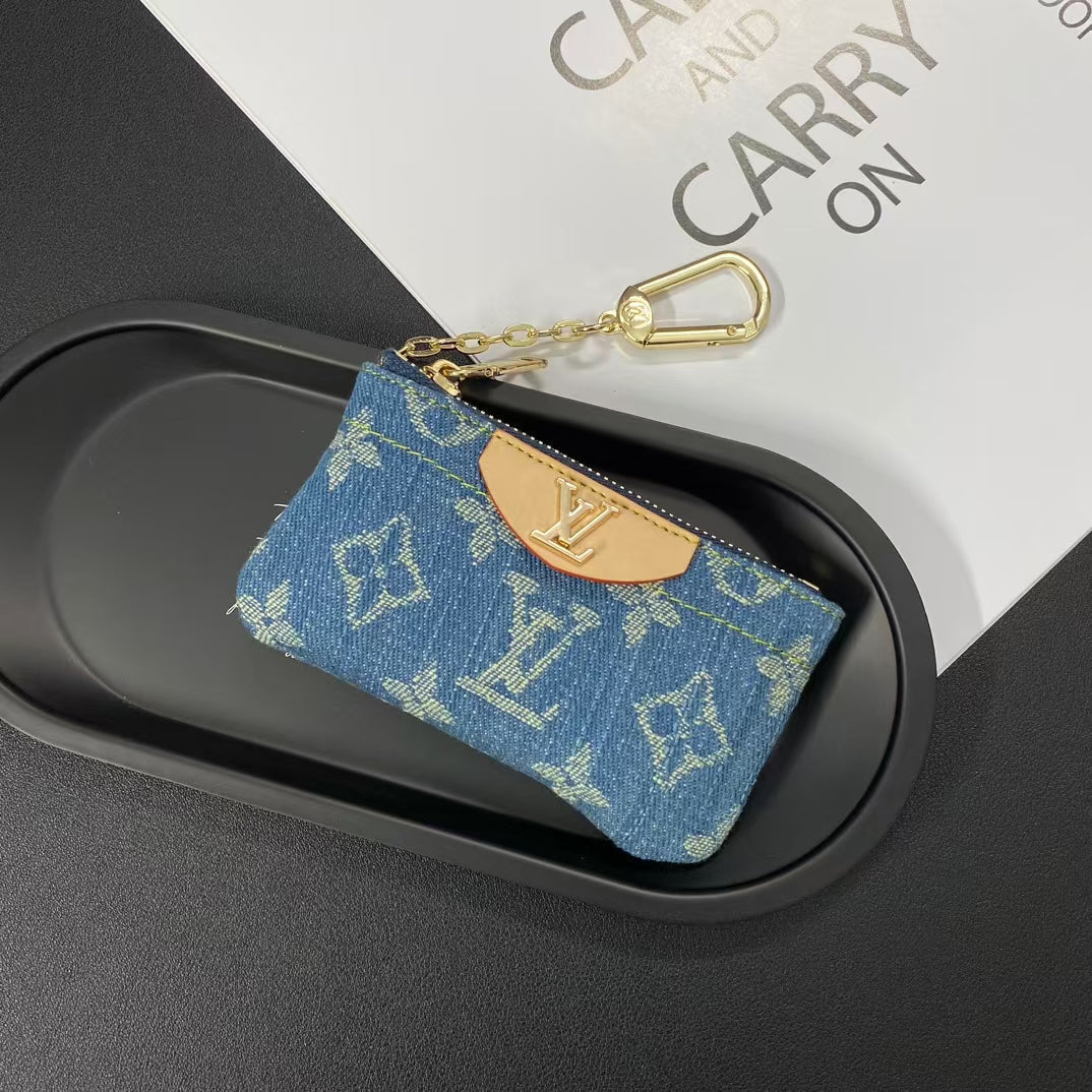 Portamonete di lusso con monogramma – Portafoglio portachiavi elegante e compatto