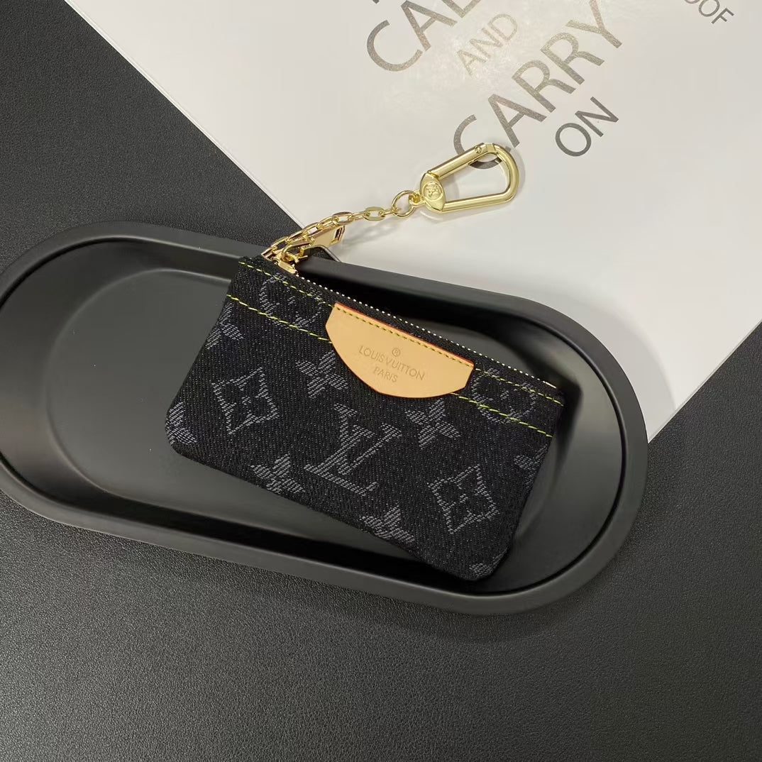 Portamonete di lusso con monogramma – Portafoglio portachiavi elegante e compatto