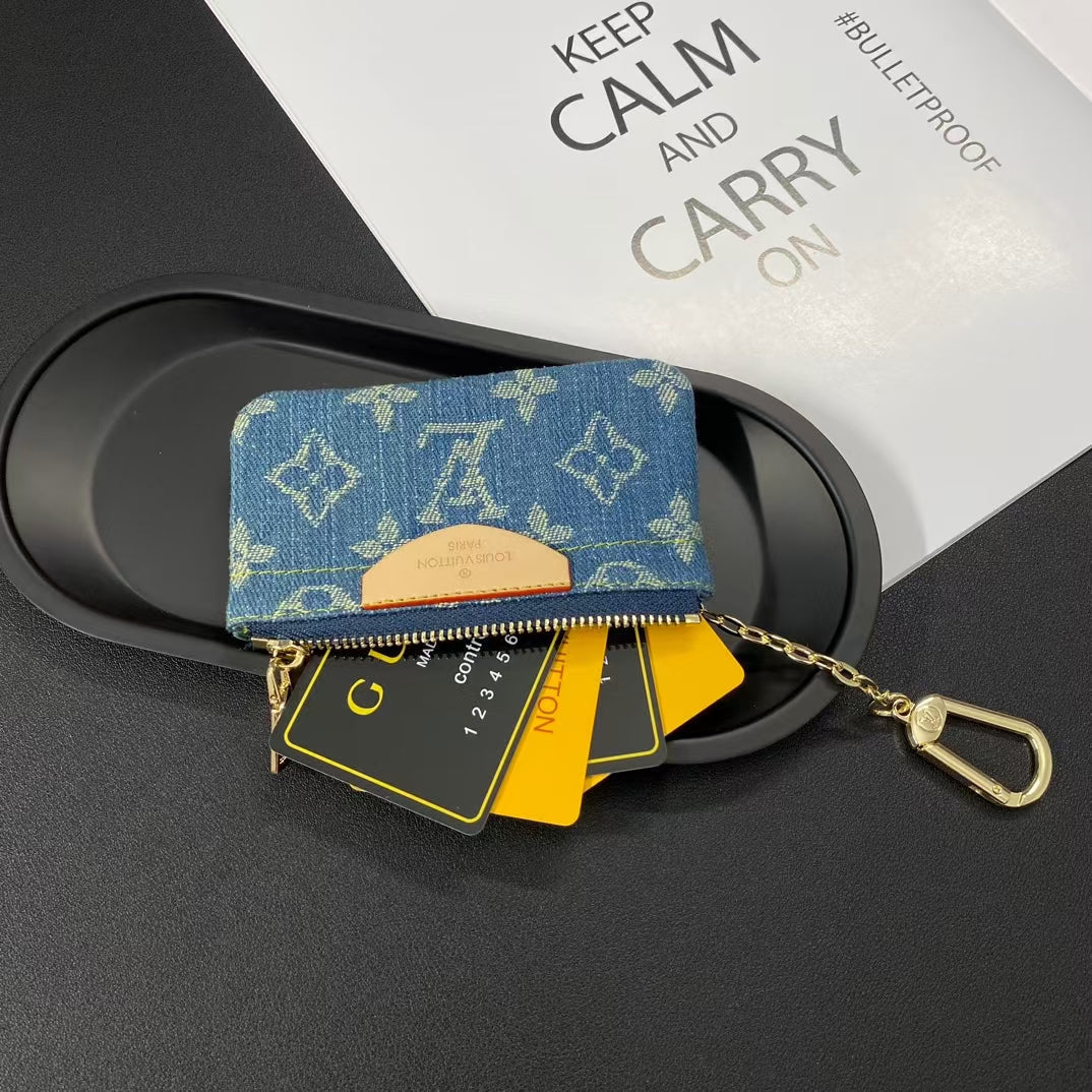 Portamonete di lusso con monogramma – Portafoglio portachiavi elegante e compatto