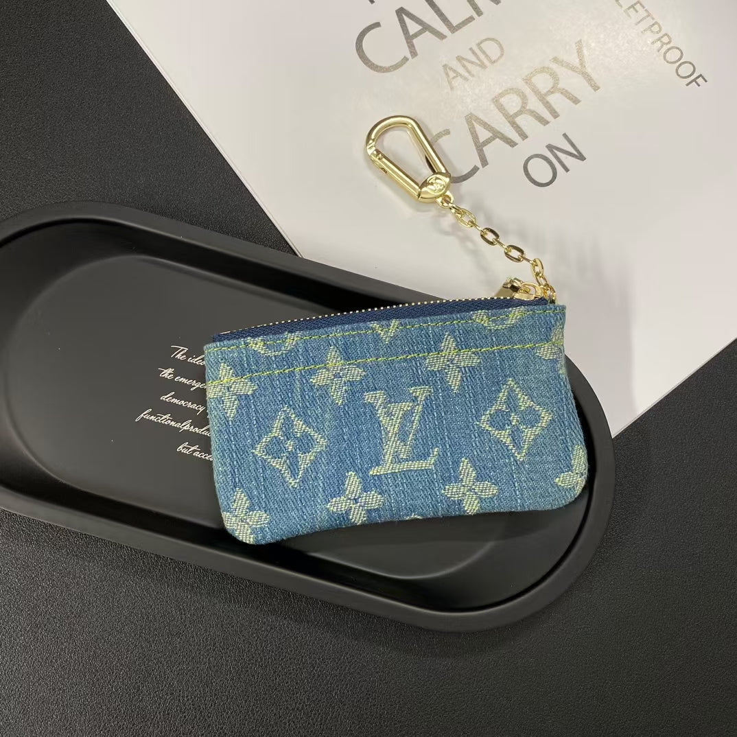 Portamonete di lusso con monogramma – Portafoglio portachiavi elegante e compatto
