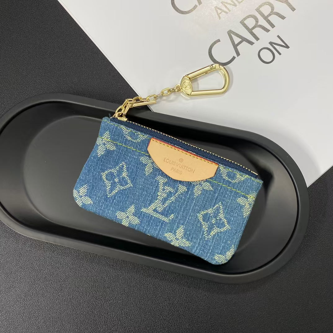 Portamonete di lusso con monogramma – Portafoglio portachiavi elegante e compatto