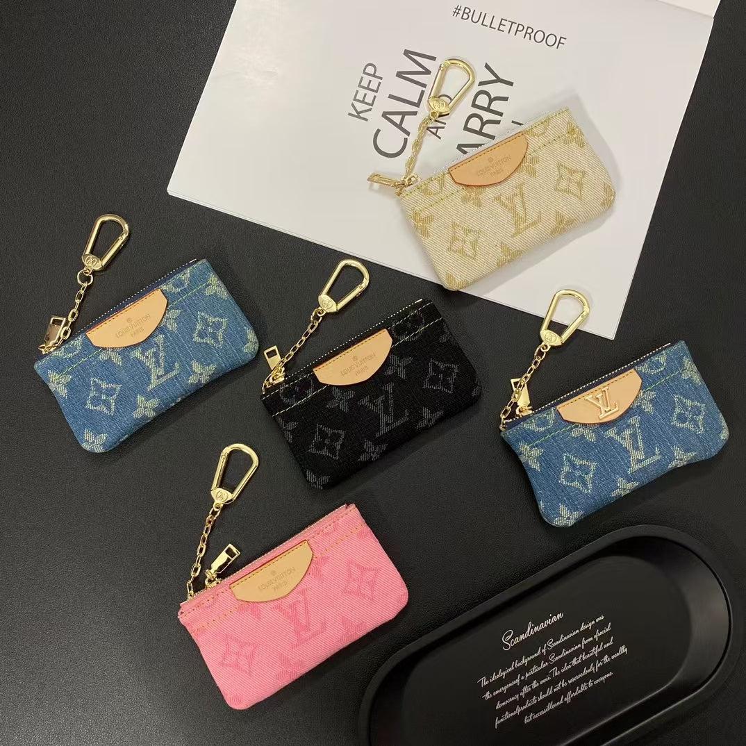 Portamonete di lusso con monogramma – Portafoglio portachiavi elegante e compatto