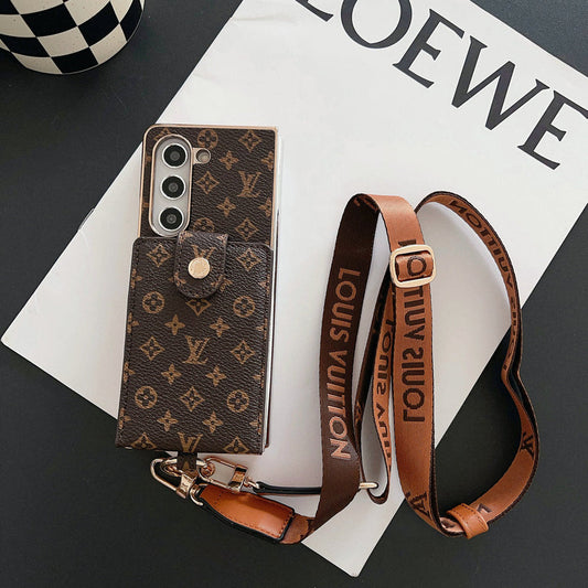 CUSTODIA A TRACOLLA PER SAMSUNG Z FOLD CON PORTACARTE MONOGRAM E GALVANIZZAZIONE DI LUSSO