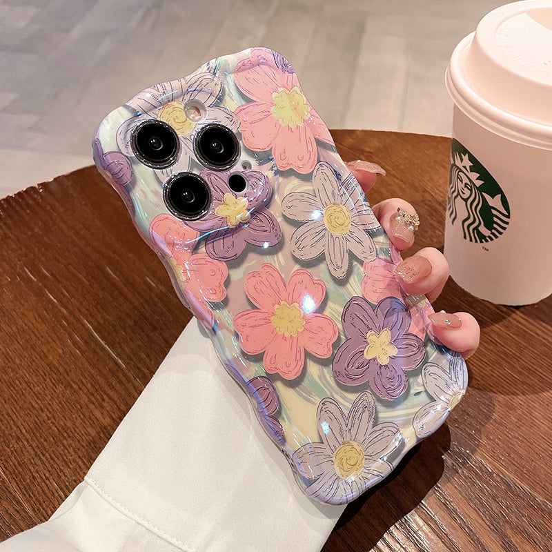 iPhone-Hülle mit sanftem Ölgemälde-Blumenmotiv