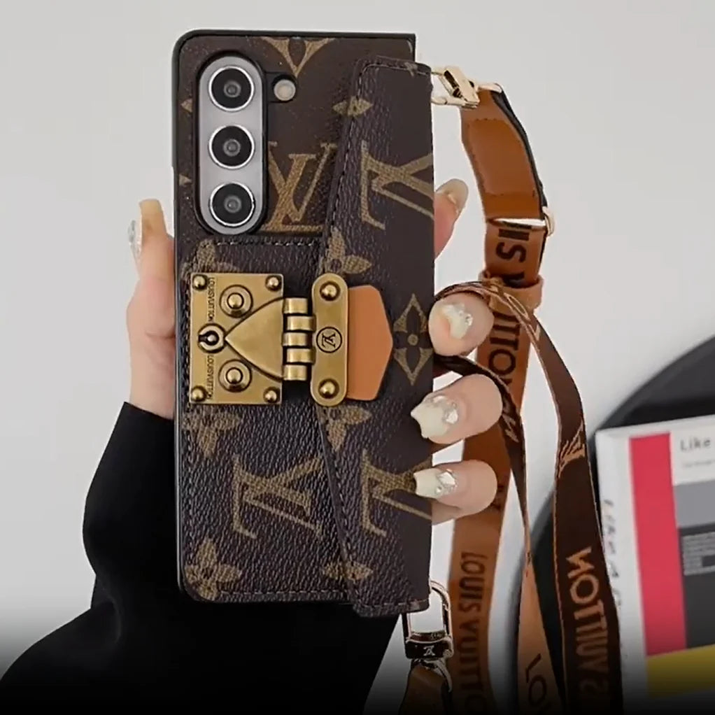CUSTODIA A TRACOLLA DI LUSSO CON CATENA E PORTACARTE PER SAMSUNG Z FOLD