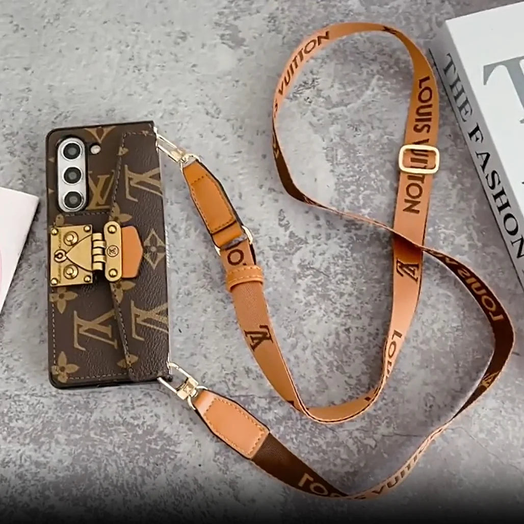 CUSTODIA A TRACOLLA DI LUSSO CON CATENA E PORTACARTE PER SAMSUNG Z FOLD