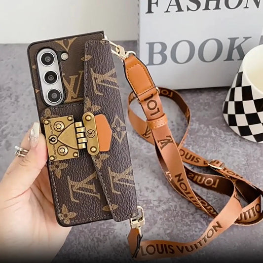CUSTODIA A TRACOLLA DI LUSSO CON CATENA E PORTACARTE PER SAMSUNG Z FOLD