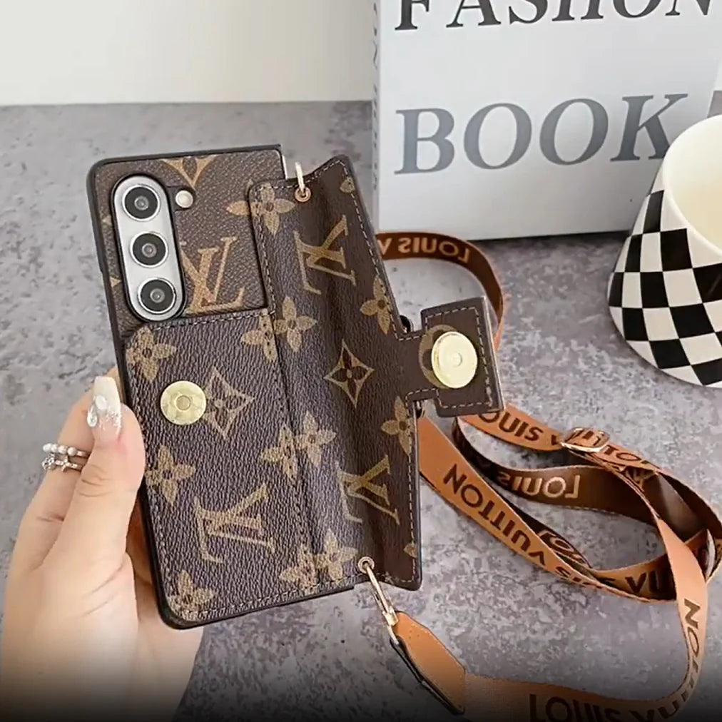 CUSTODIA A TRACOLLA DI LUSSO CON CATENA E PORTACARTE PER SAMSUNG Z FOLD