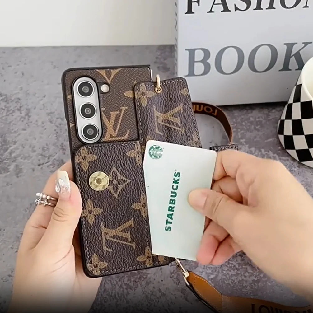 CUSTODIA A TRACOLLA DI LUSSO CON CATENA E PORTACARTE PER SAMSUNG Z FOLD