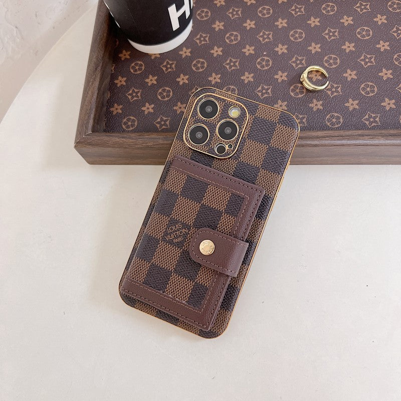 Luxuriöse klassische Farb-Kartenetui iPhone Hülle
