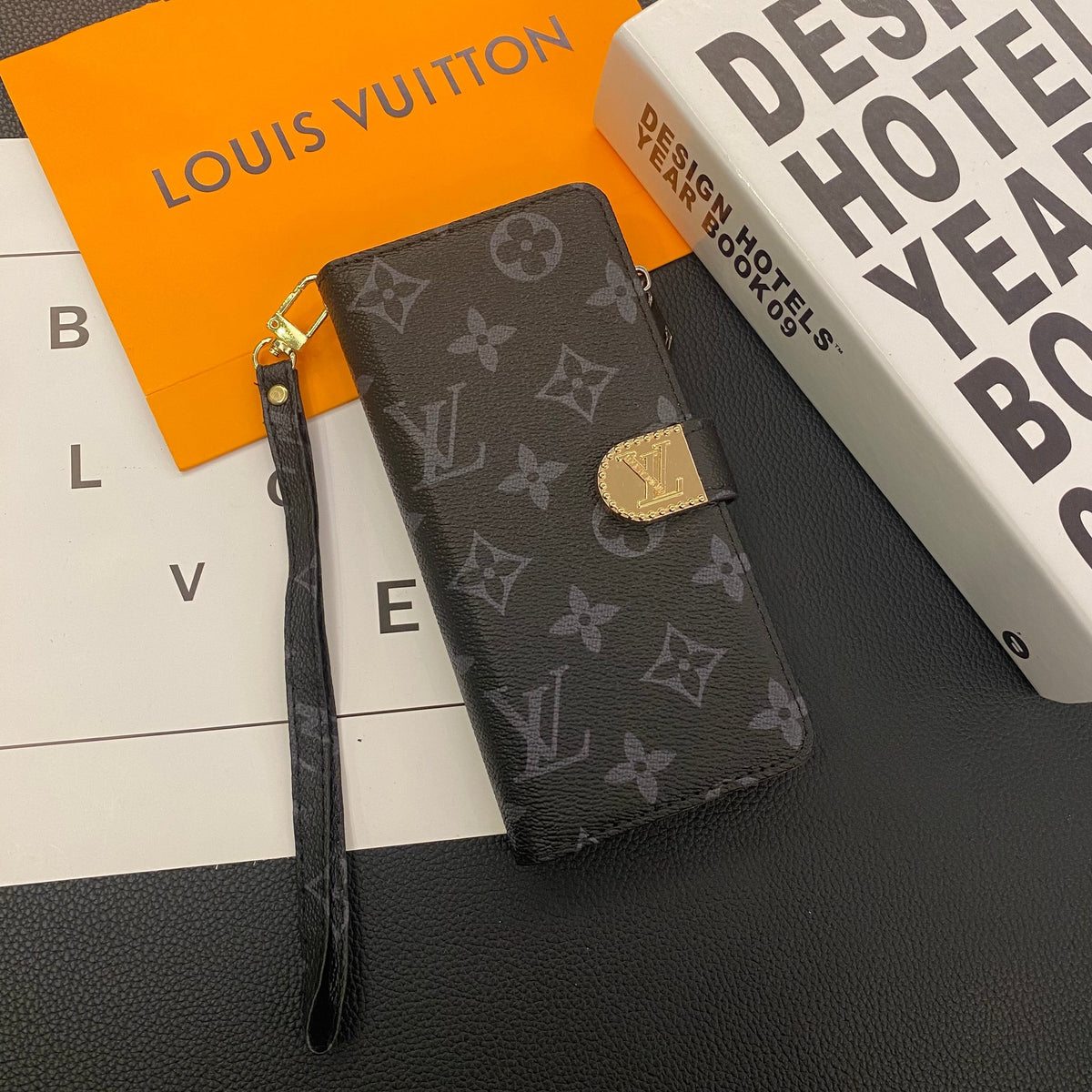 CUSTODIA PER CELLULARE SAMSUNG IN PELLE CON TELA MONOGRAM