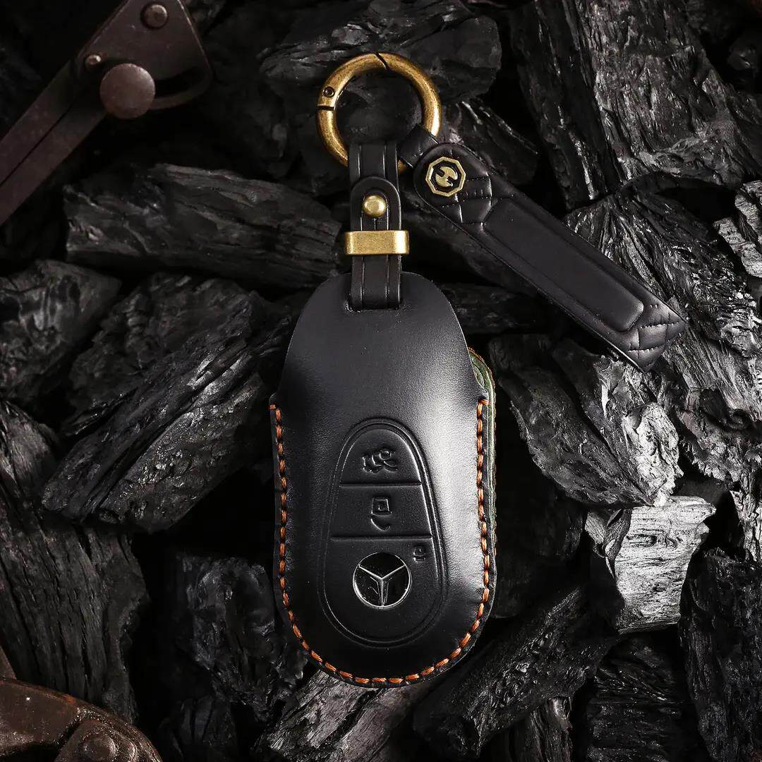 Custodia per chiave Mercedes in pelle pieno fiore