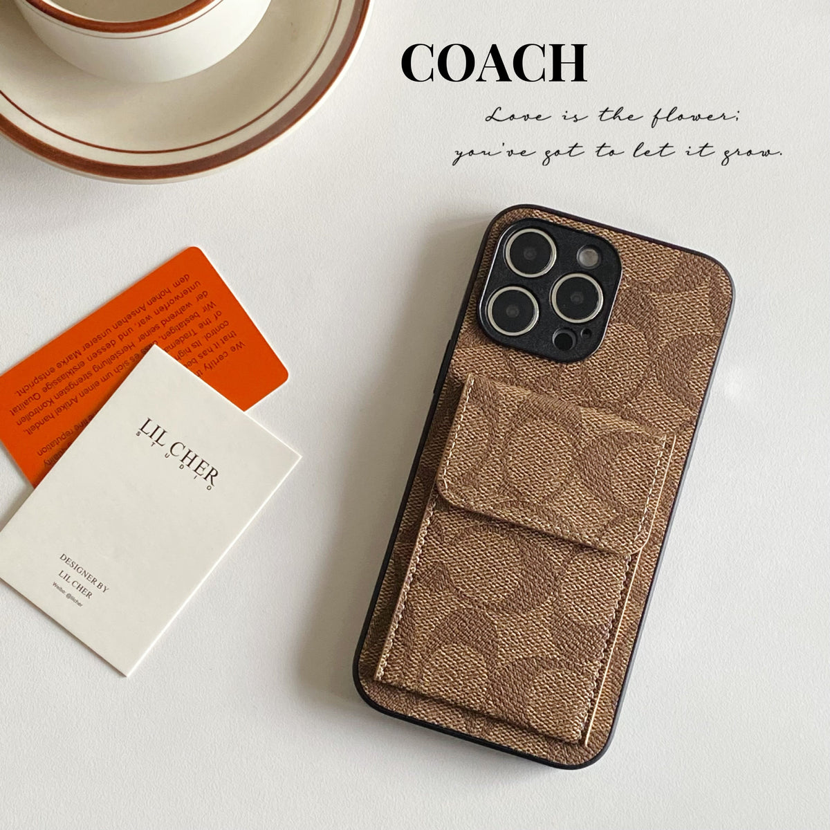 Classic iPhone Case With Wallet Light Brown