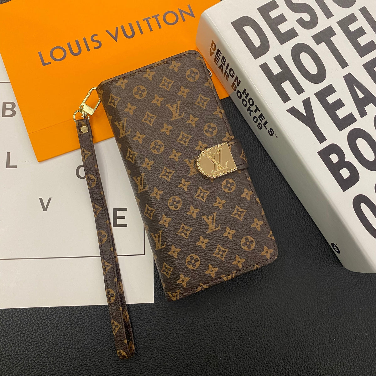 CUSTODIA PER CELLULARE SAMSUNG IN PELLE CON TELA MONOGRAM