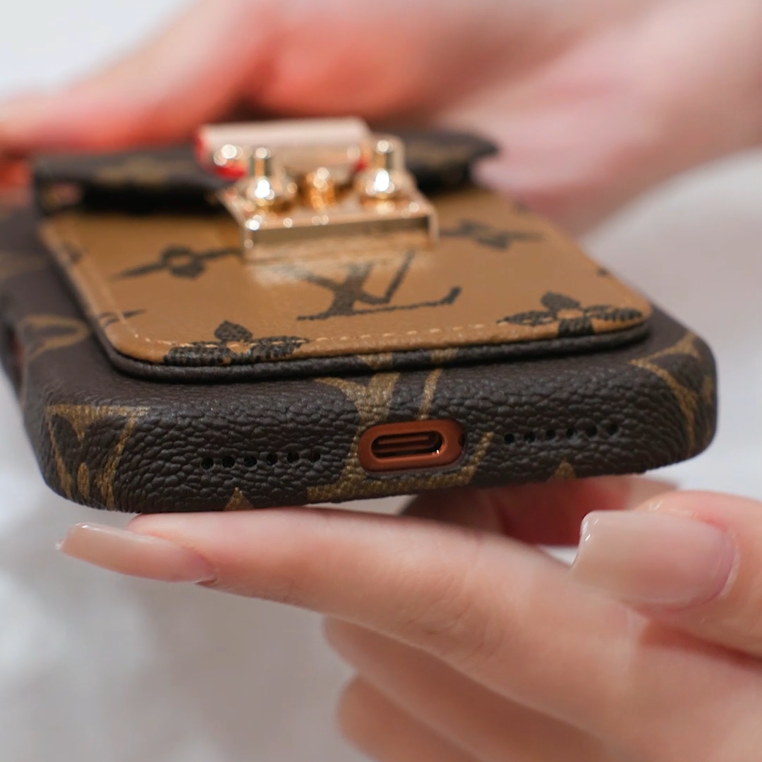 Luxuriöse Leder-Kartenfachtasche für das iPhone
