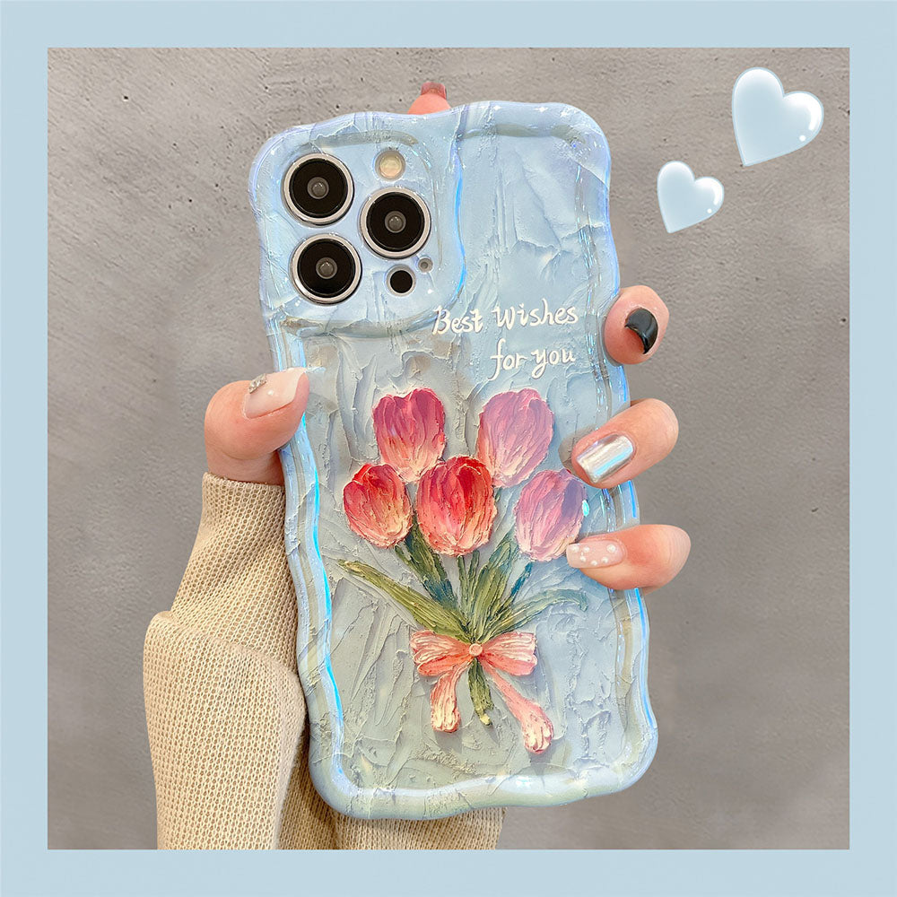 Premium Oil Painting Flower iPhone Case