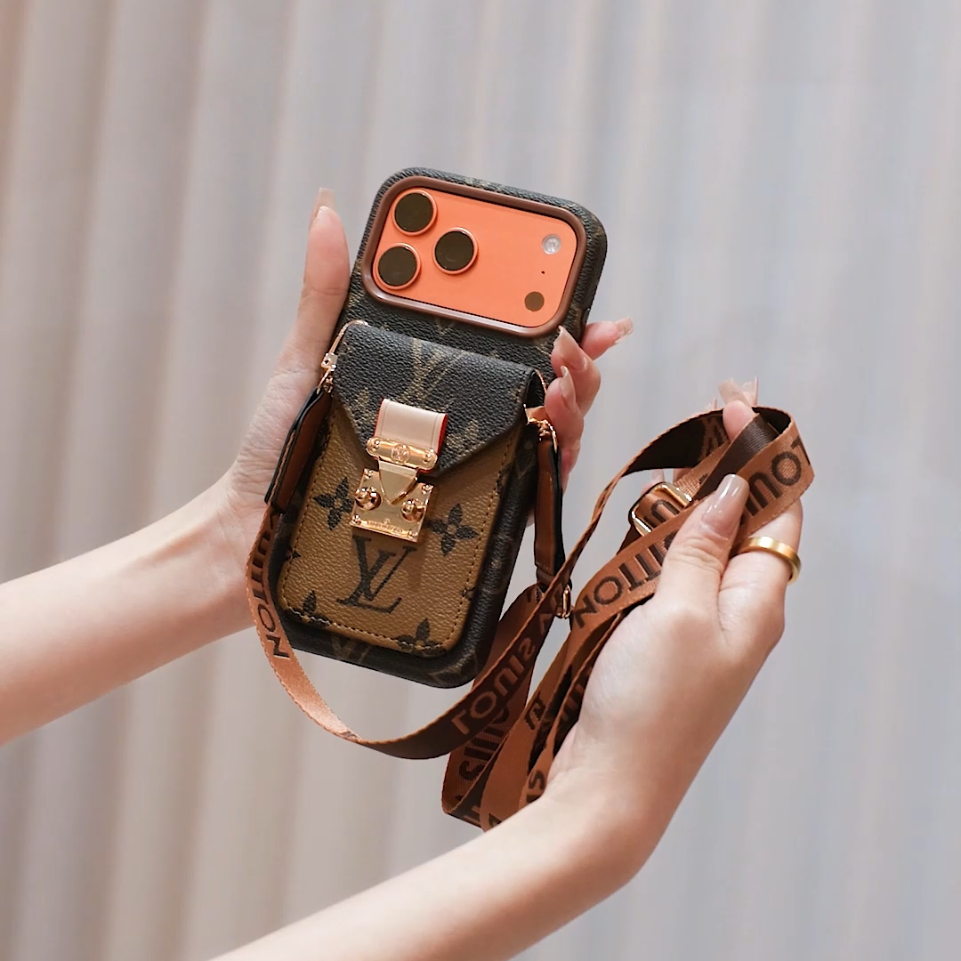 Luxuriöse Leder-Kartenfachtasche für das iPhone