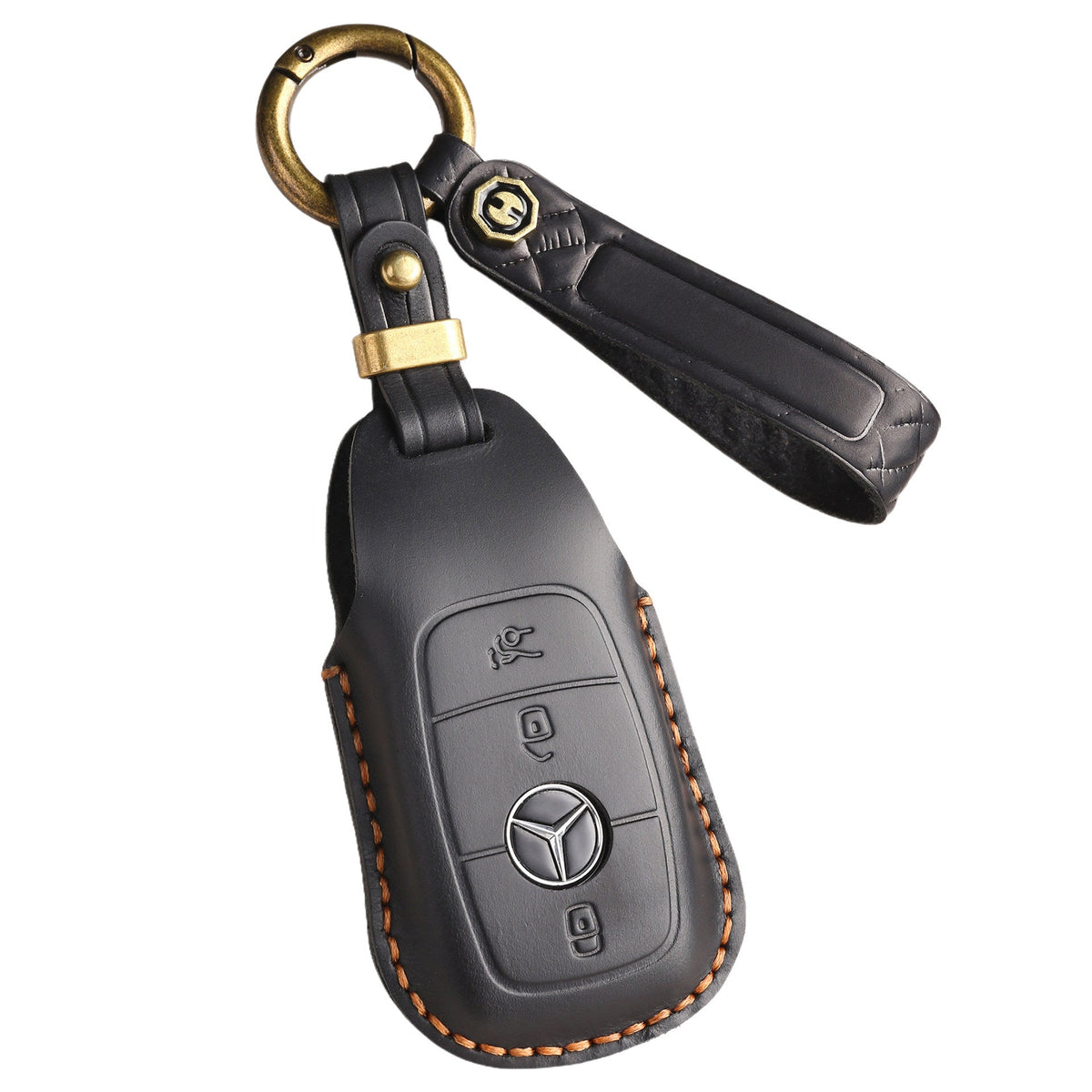 Custodia per chiave Mercedes in pelle pieno fiore