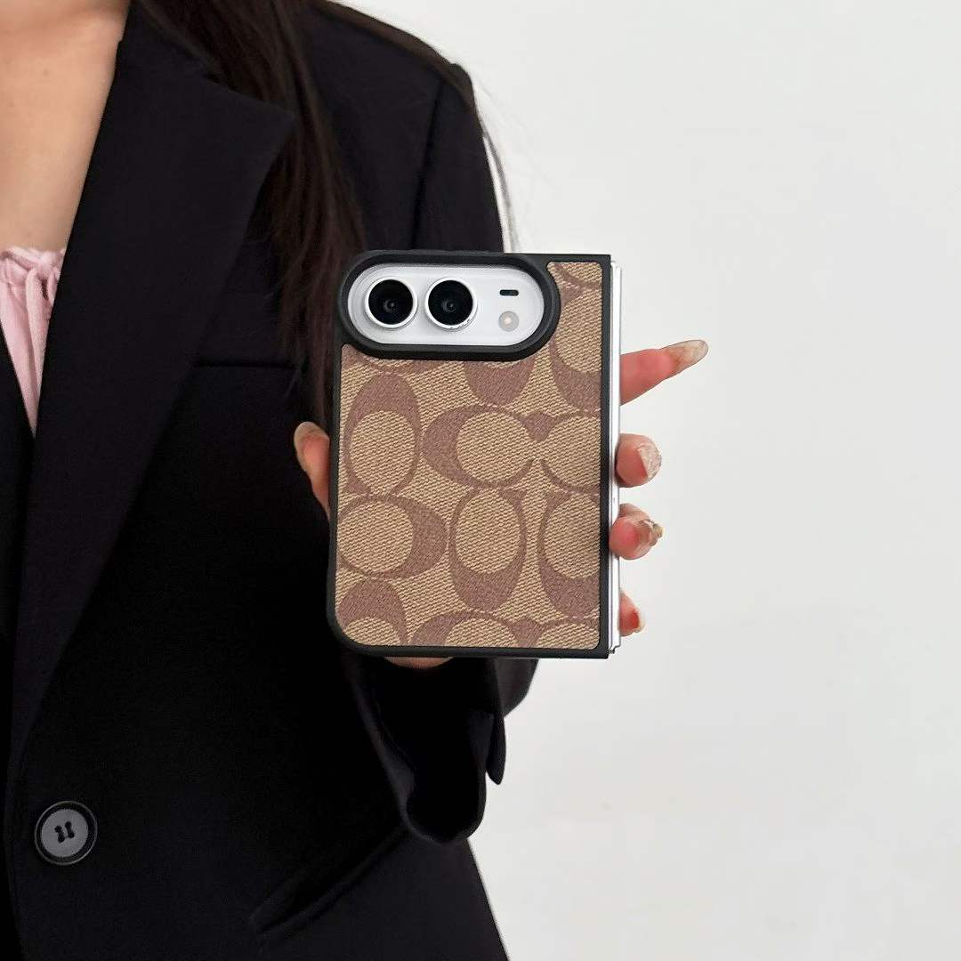 Designer Inspired Duo Phone Case – Brown / Black Monogram (iPhone)