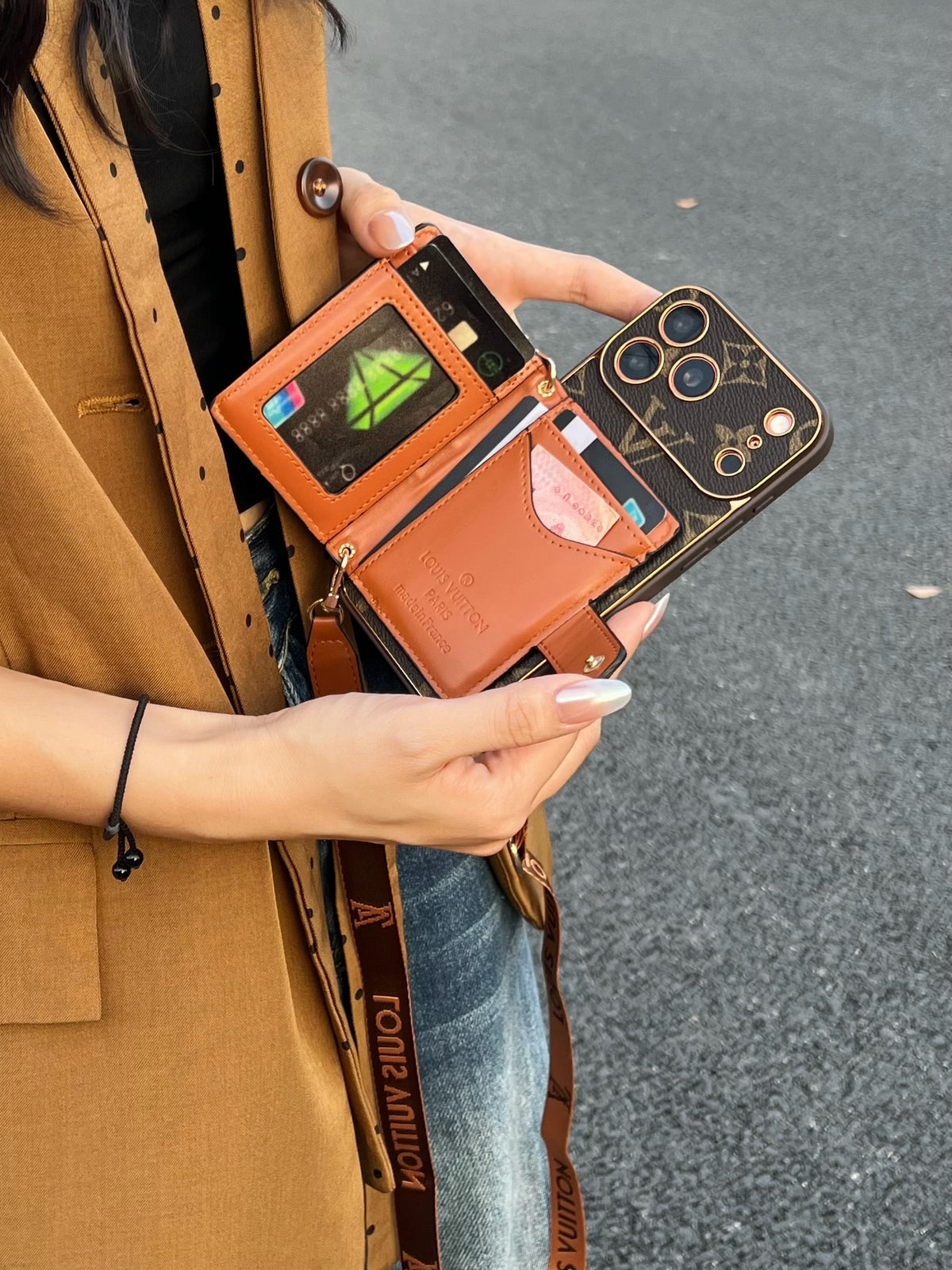 Luxury-Inspired Crossbody Wallet Phone Case | Premium Protective Phone Case