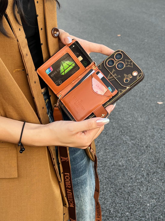 Luxury-Inspired Crossbody Wallet Phone Case | Premium Protective Phone Case
