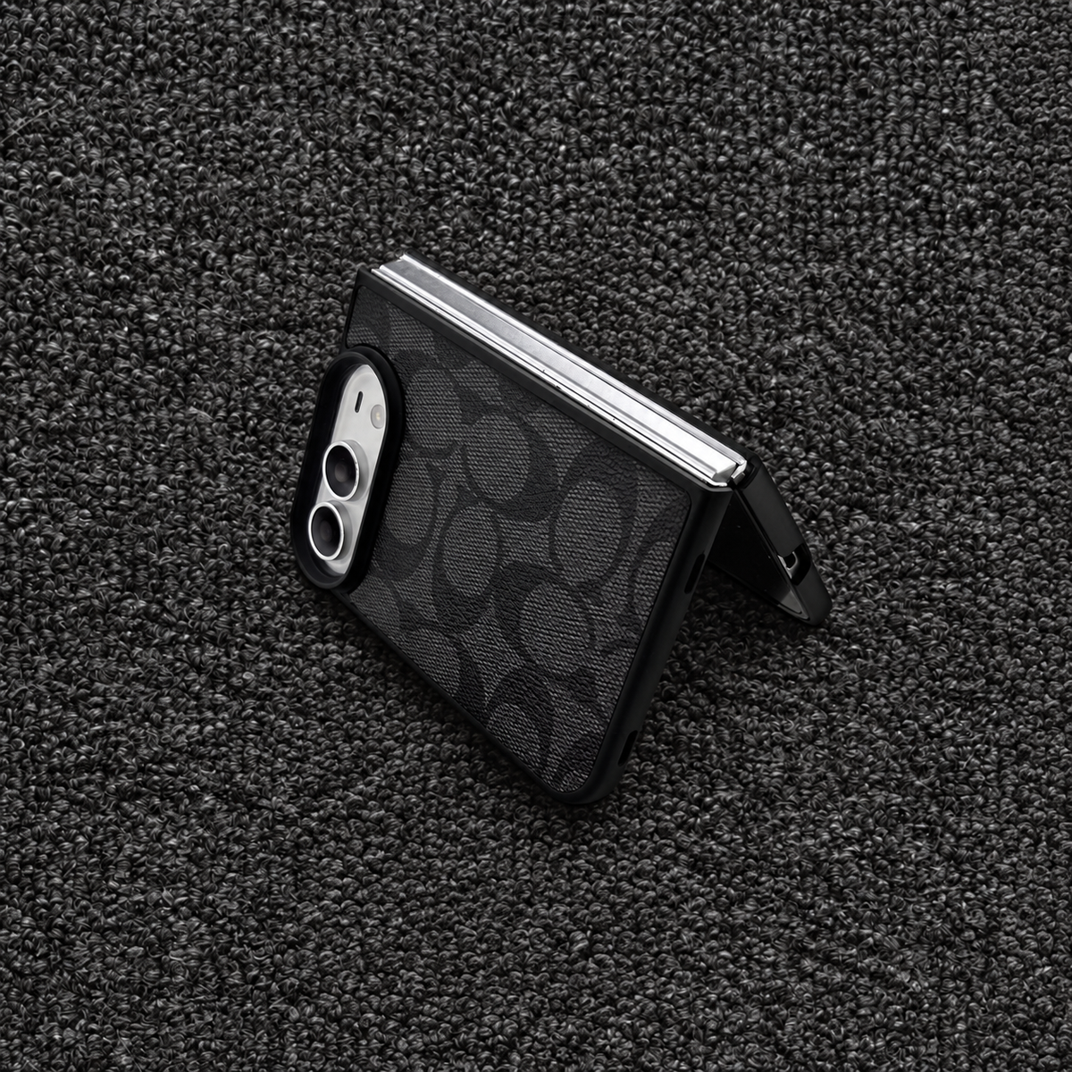 Designer Inspired Duo Phone Case – Brown / Black Monogram (iPhone)